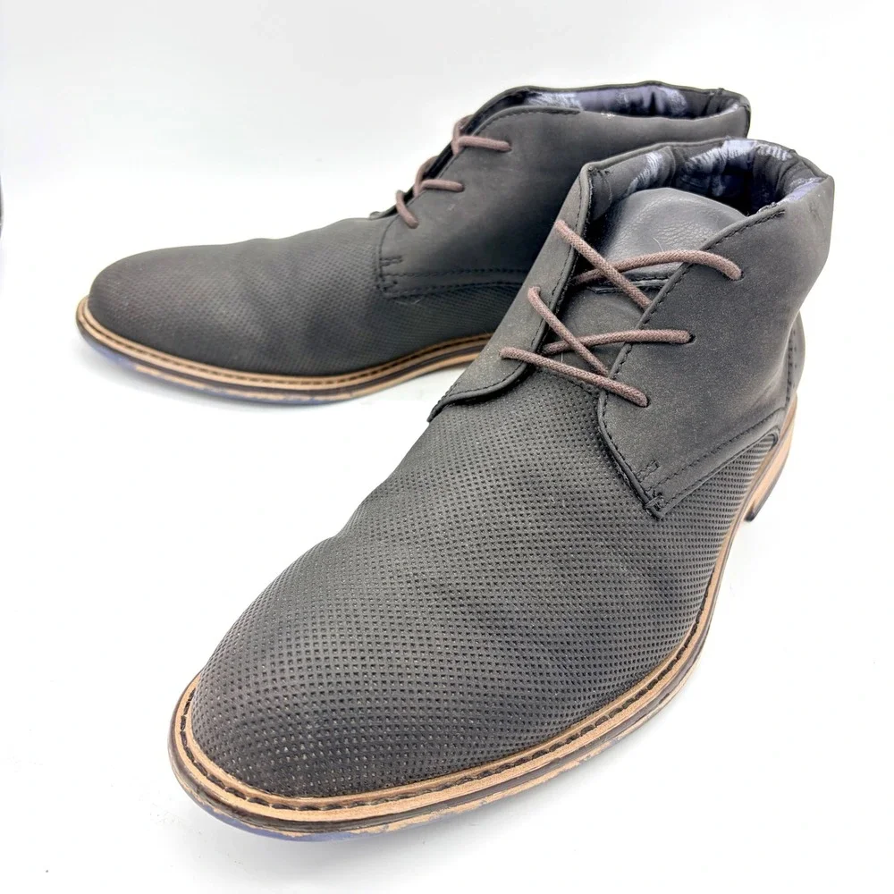 Madden for Buckle Black Perforated Desert‎ Chukka Ankle Boots Mens 10 Vegan